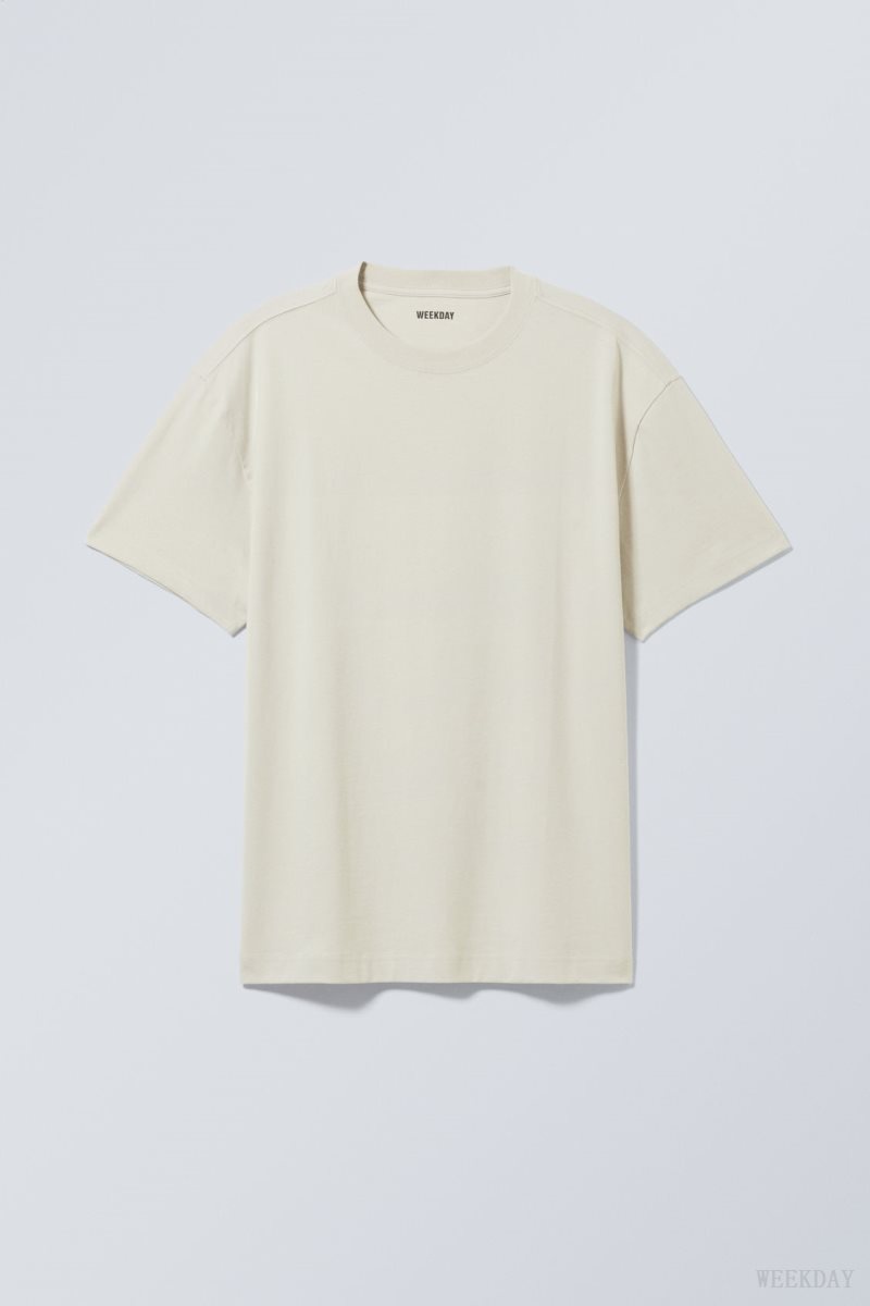 Weekday Oversized Heavyweight T-shirt Bézs | GGMC4510