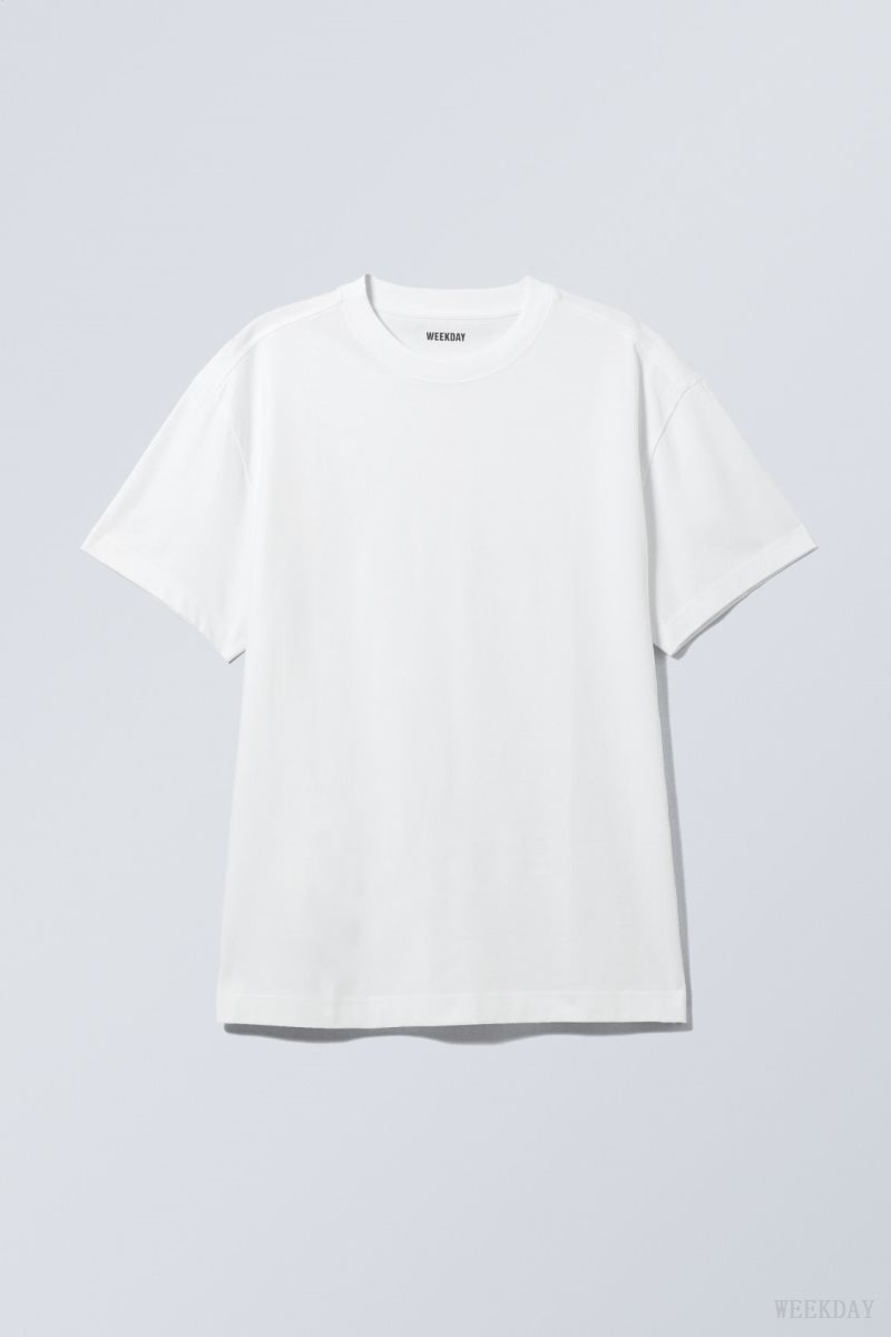 Weekday Oversized Heavyweight T-shirt Fehér | QFFA1602