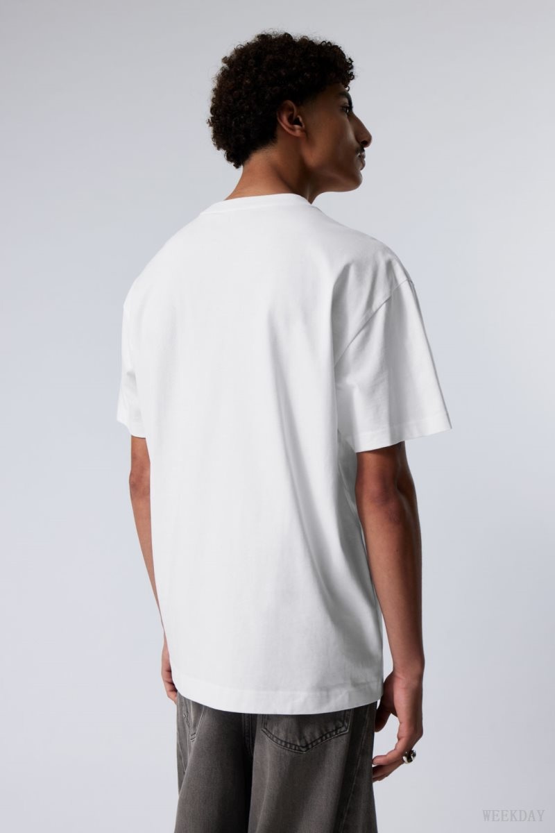 Weekday Oversized Heavyweight T-shirt Fehér | QFFA1602