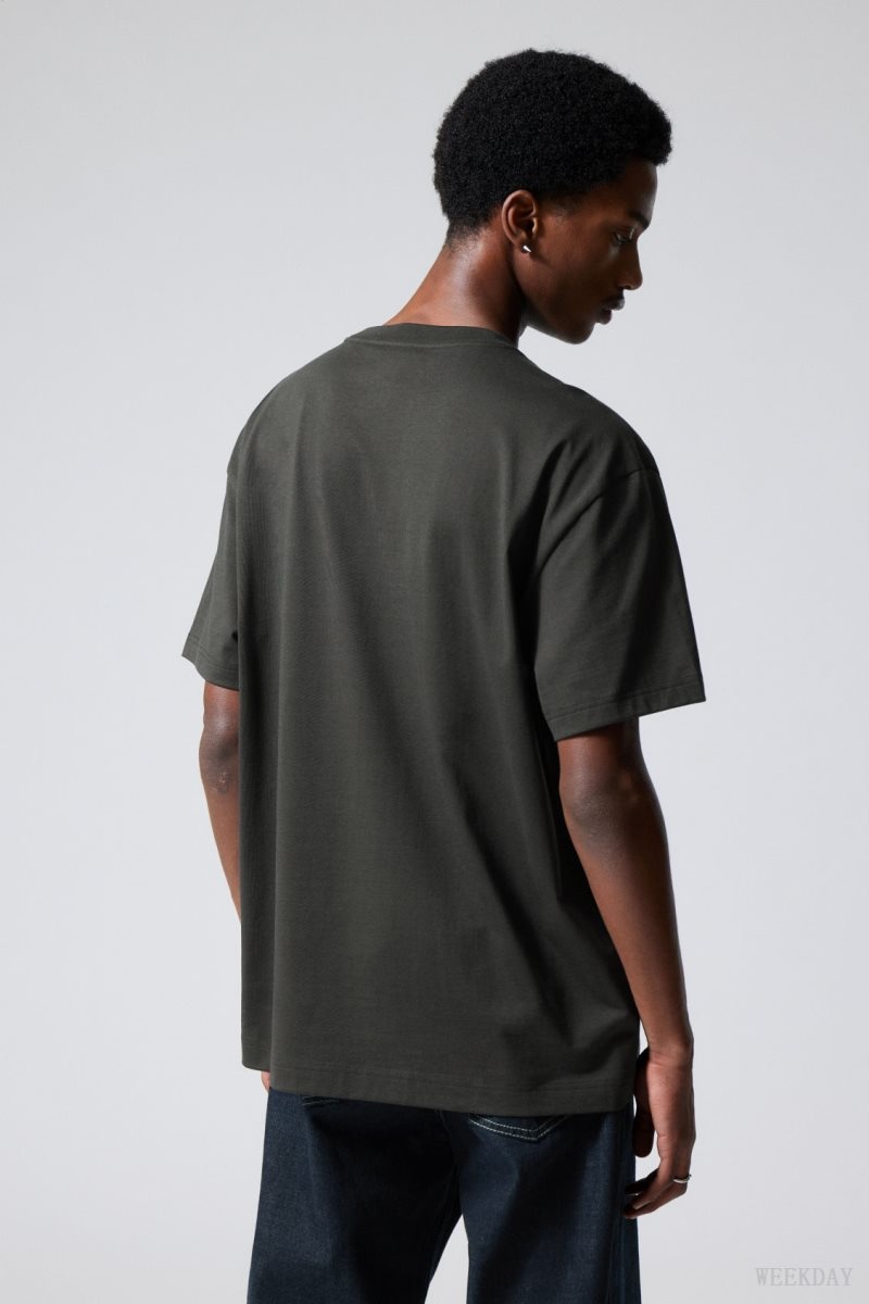 Weekday Oversized Heavyweight T-shirt Fekete | GAOL3369