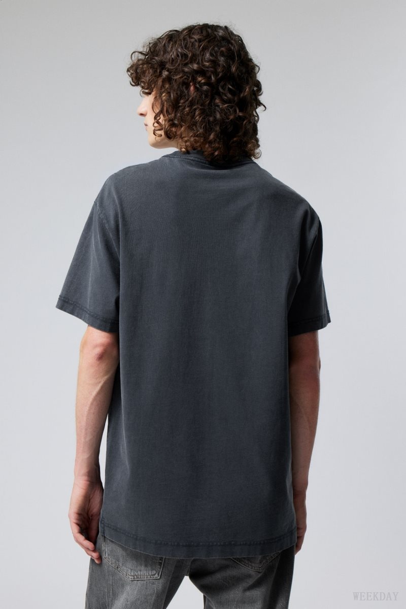 Weekday Oversized Heavyweight T-shirt Sötétkék | SKQV8636