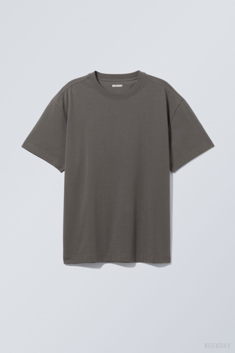 Weekday Oversized Heavyweight T-shirt Sötétszürke | DGMD1351