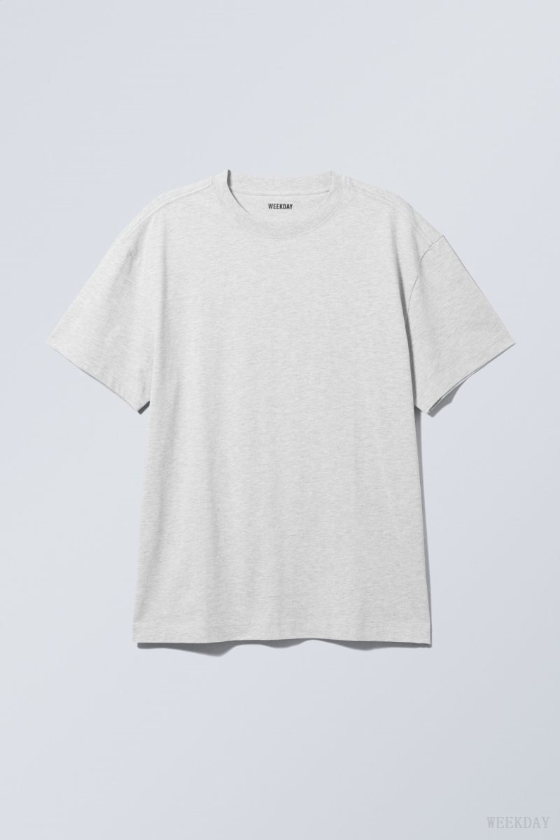 Weekday Oversized Heavyweight T-shirt Szürke | VSUV4171