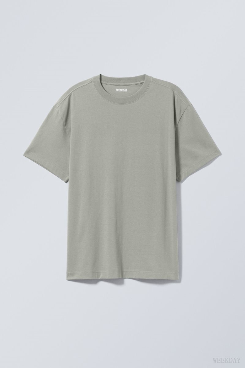 Weekday Oversized Heavyweight T-shirt Szürke | WDZL7178