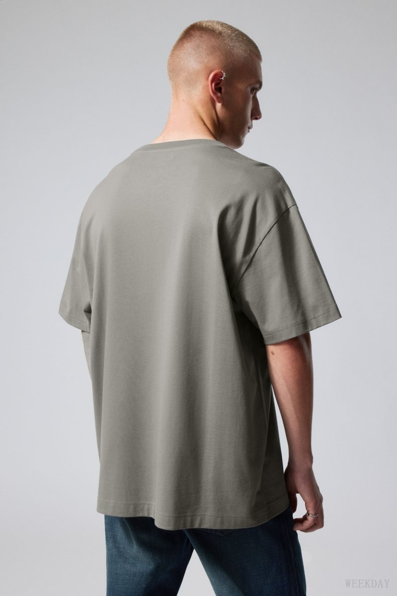 Weekday Oversized Heavyweight T-shirt Szürke | WDZL7178