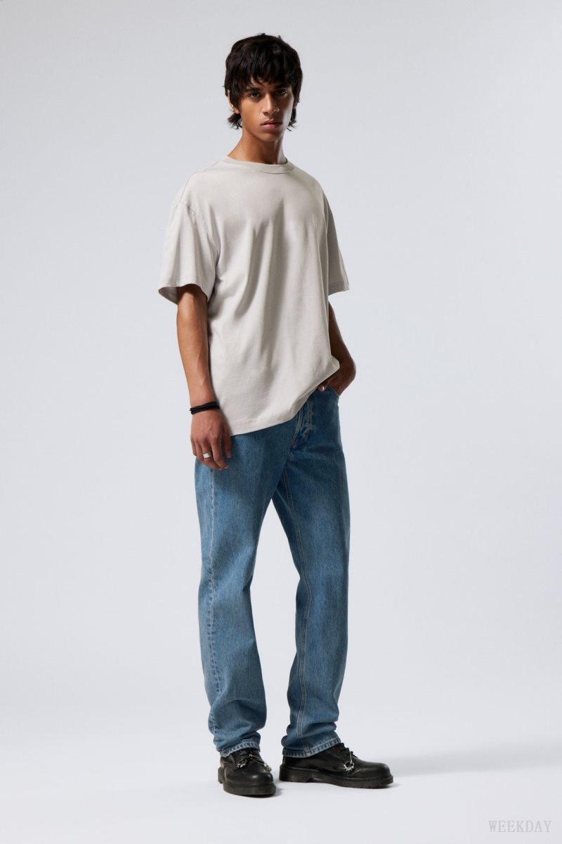 Weekday Oversized Heavyweight T-shirt Szürke | WDUJ6442