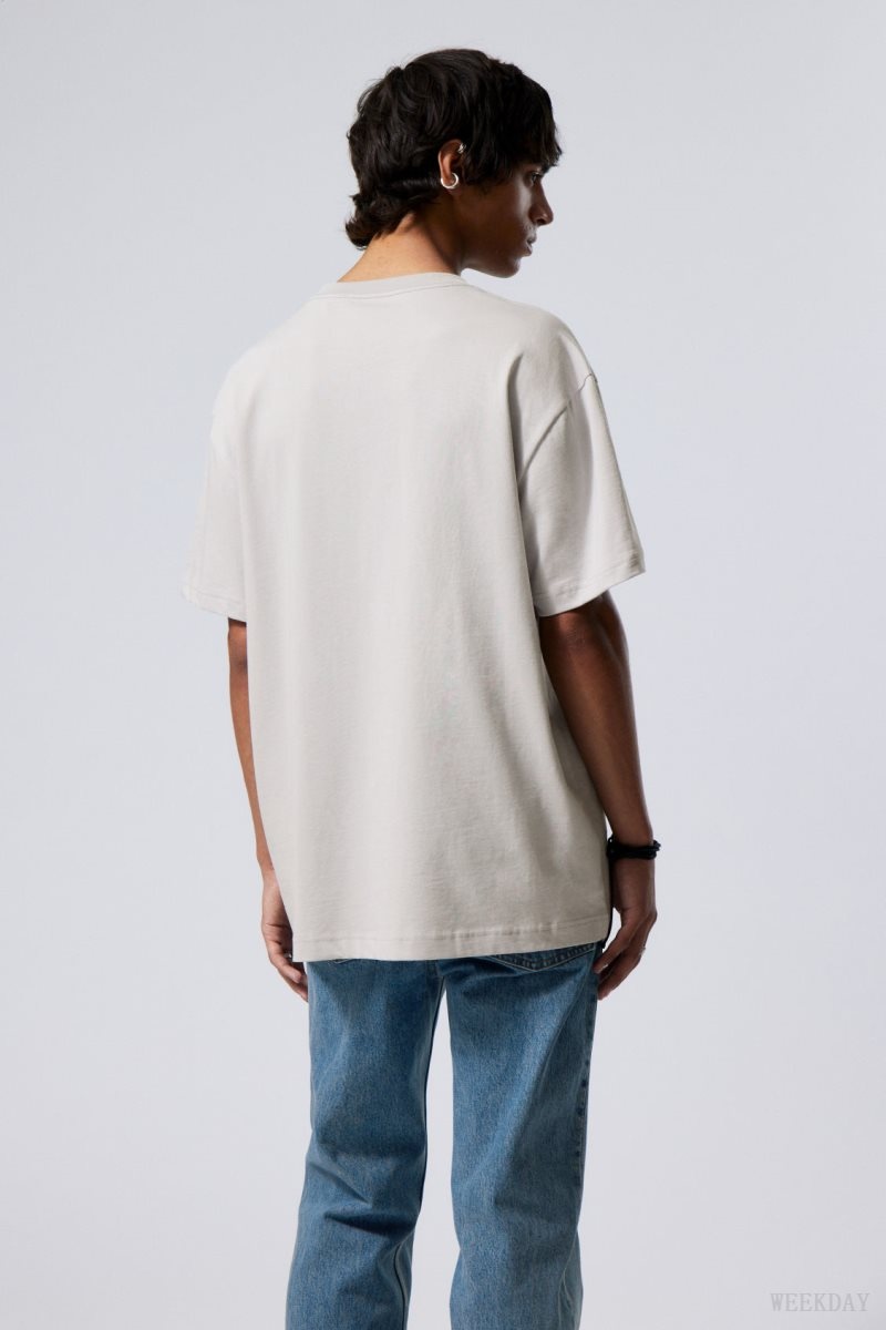 Weekday Oversized Heavyweight T-shirt Szürke | WDUJ6442