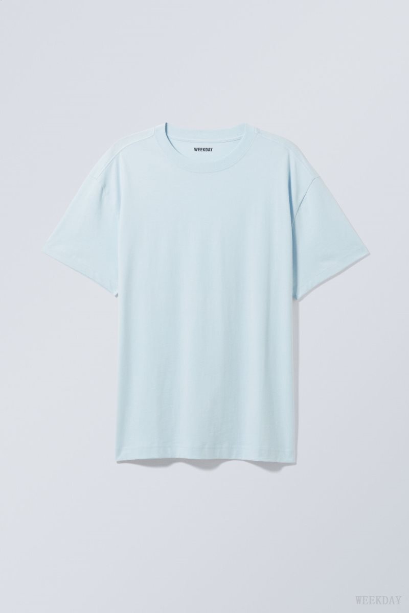 Weekday Oversized Heavyweight T-shirt Világos Kék | VTLQ0902