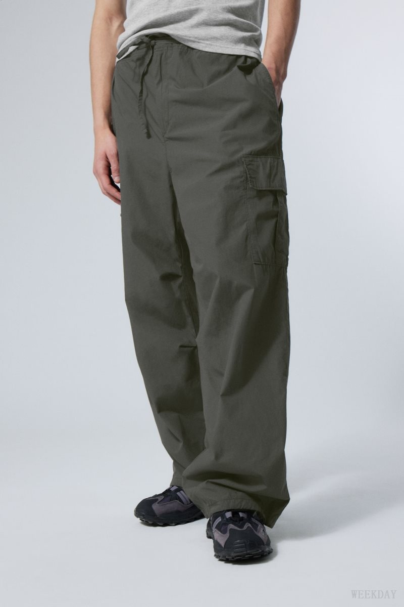 Weekday Parachute Loose Cargo Trousers Sötétszürke | LHOA4119