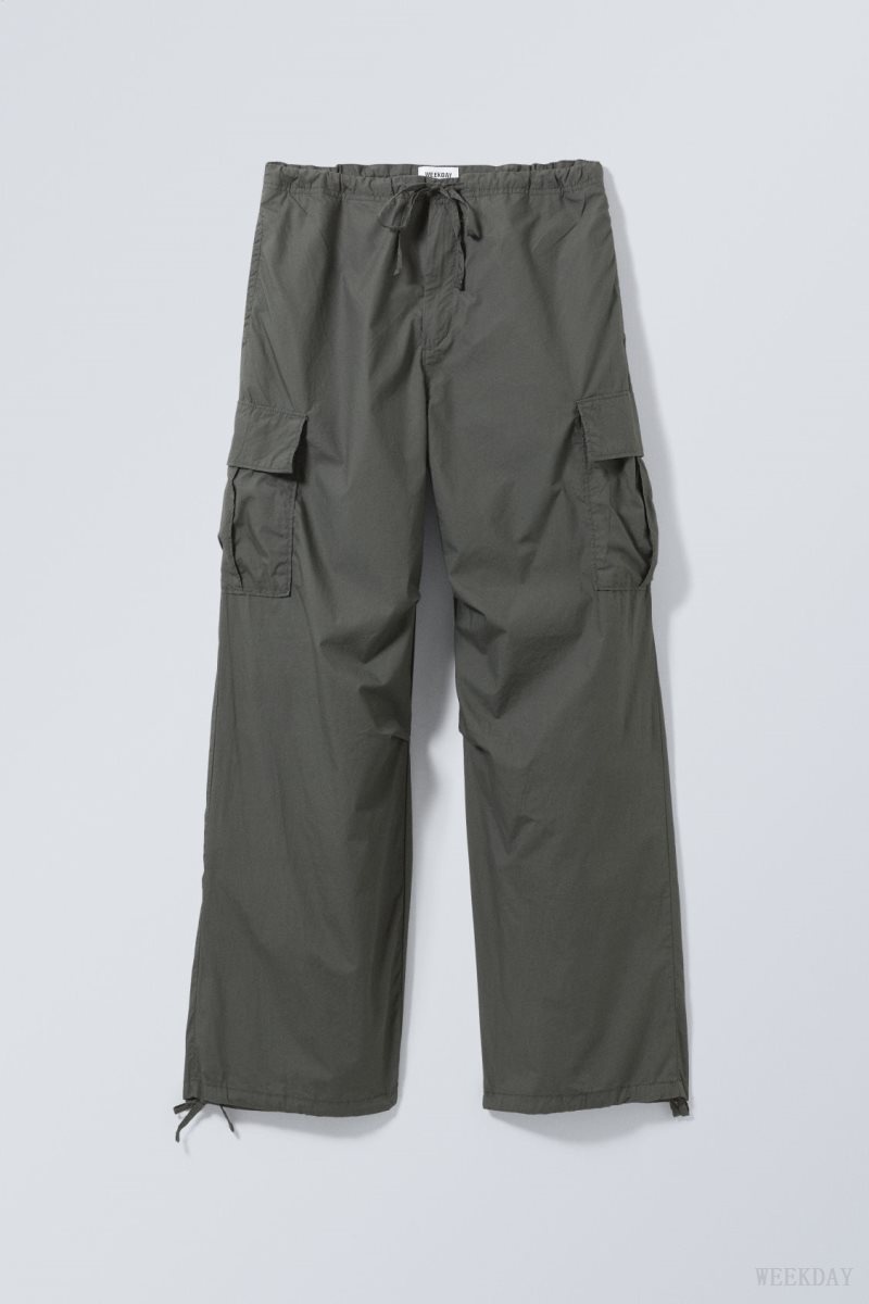 Weekday Parachute Loose Cargo Trousers Sötétszürke | LHOA4119