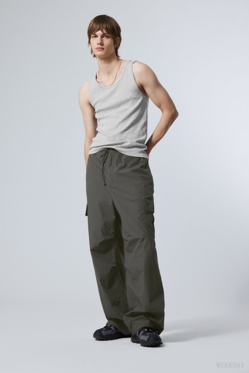 Weekday Parachute Loose Cargo Trousers Sötétszürke | LHOA4119