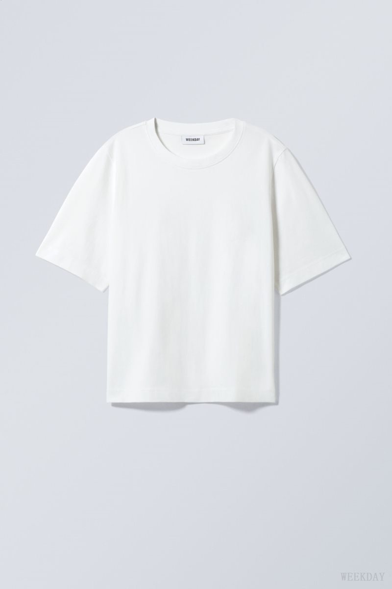 Weekday Perfect Boxy T-shirt Fehér | EUJJ9303