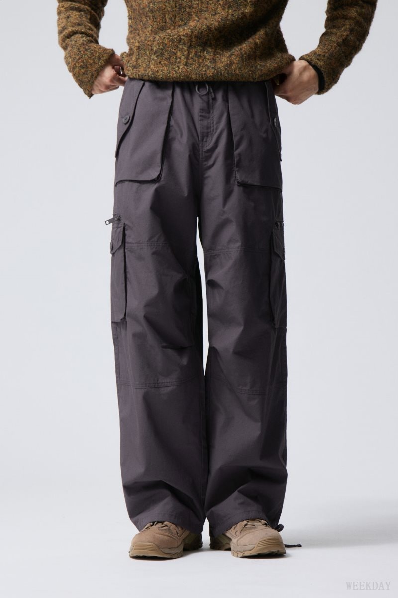 Weekday Piper Loose Cargo Trousers Sötétszürke | UIXM4683