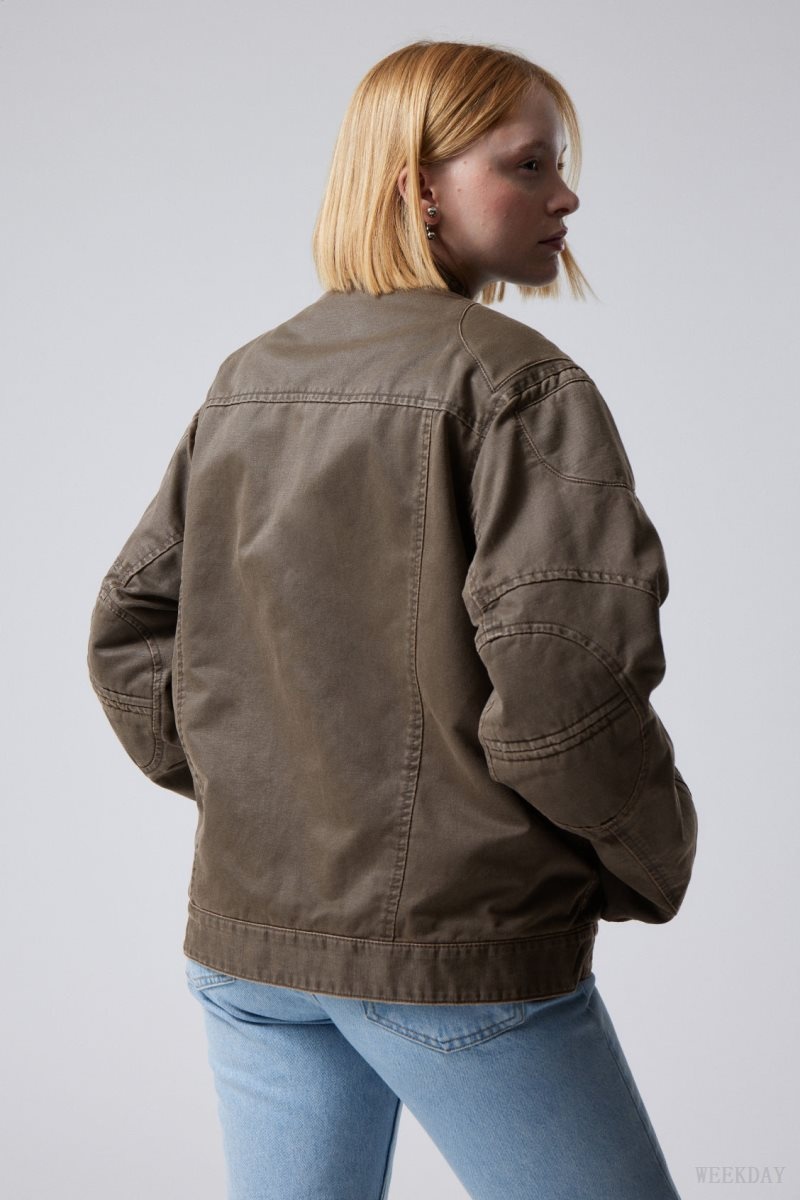 Weekday Reed Coated Motoros Jacket Sötét | BVIH8512