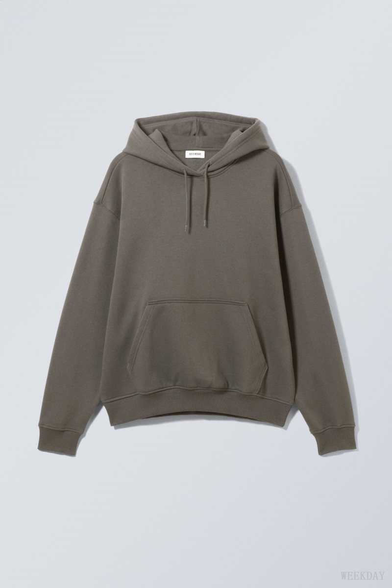 Weekday Relaxed Heavy Hoodie Fekete | RPIP1882