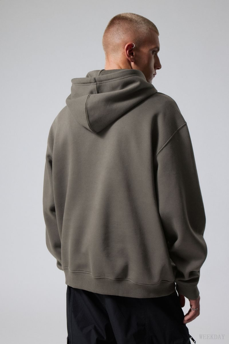 Weekday Relaxed Heavy Hoodie Fekete | RPIP1882