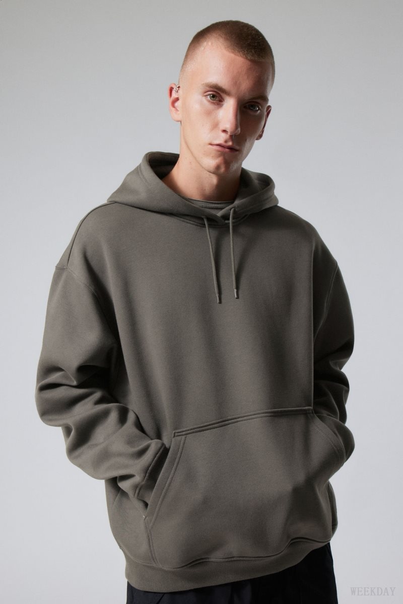 Weekday Relaxed Heavy Hoodie Fekete | RPIP1882