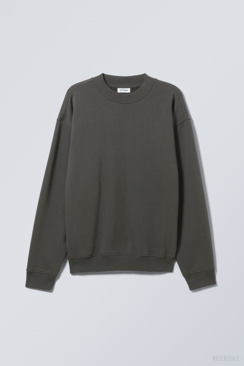 Weekday Relaxed Heavyweight Sweatshirt Fekete | ASDG4038