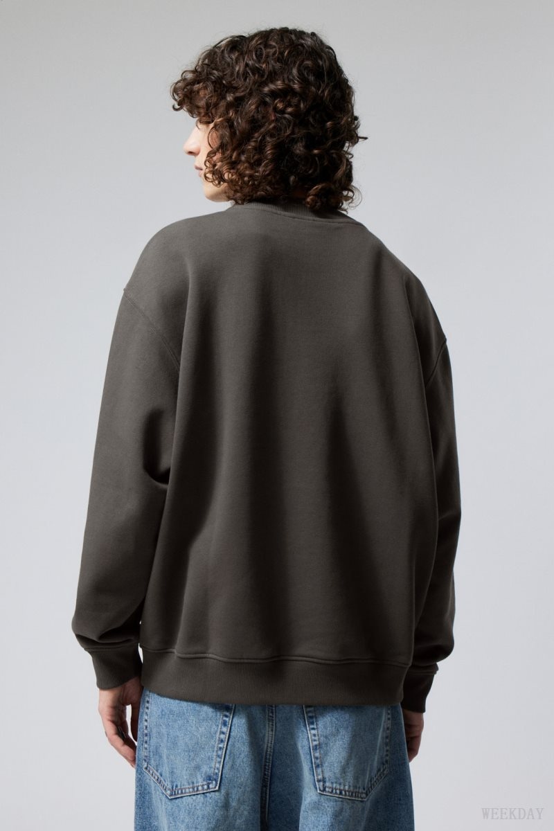 Weekday Relaxed Heavyweight Sweatshirt Fekete | ASDG4038