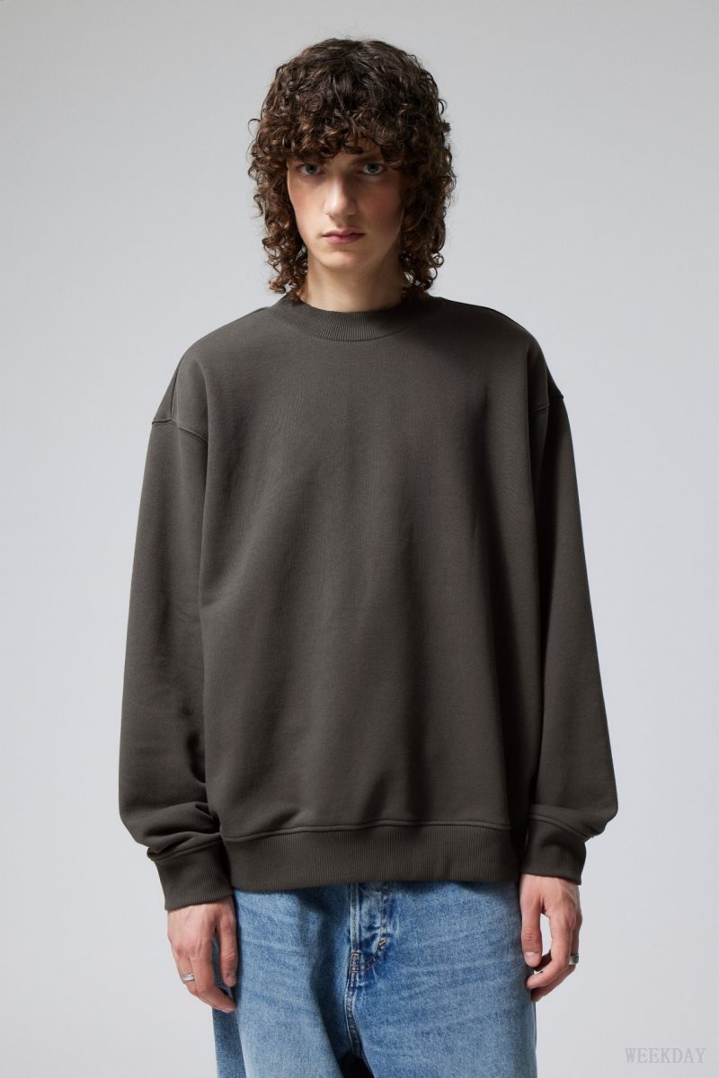 Weekday Relaxed Heavyweight Sweatshirt Fekete | ASDG4038