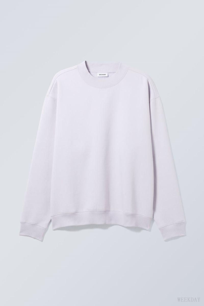 Weekday Relaxed Heavyweight Sweatshirt Lila | OKOM4995