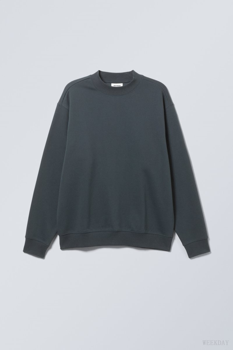 Weekday Relaxed Heavyweight Sweatshirt Sötétszürke | NDKE5762