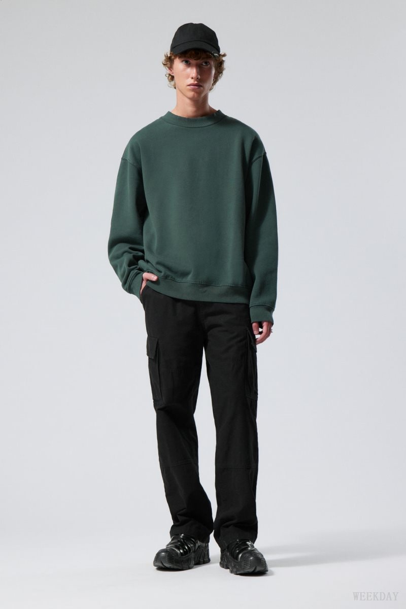 Weekday Relaxed Heavyweight Sweatshirt Sötétzöld | MMTO6122