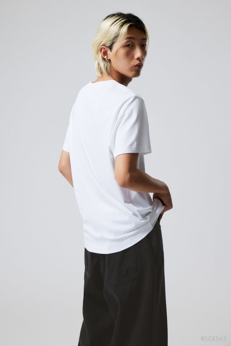 Weekday Relaxed Midweight T-shirt Fehér | UXAA6097