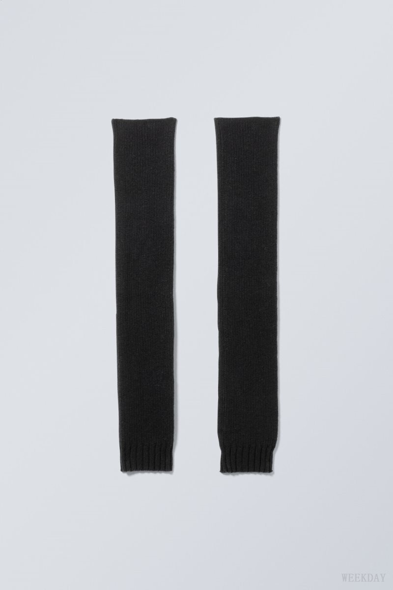 Weekday Rib Knit Leg Warmers Fekete | CNIP1017