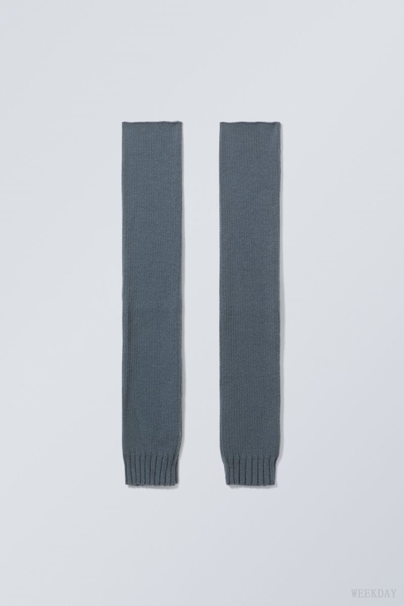 Weekday Rib Knit Leg Warmers Kék | NNHP9498