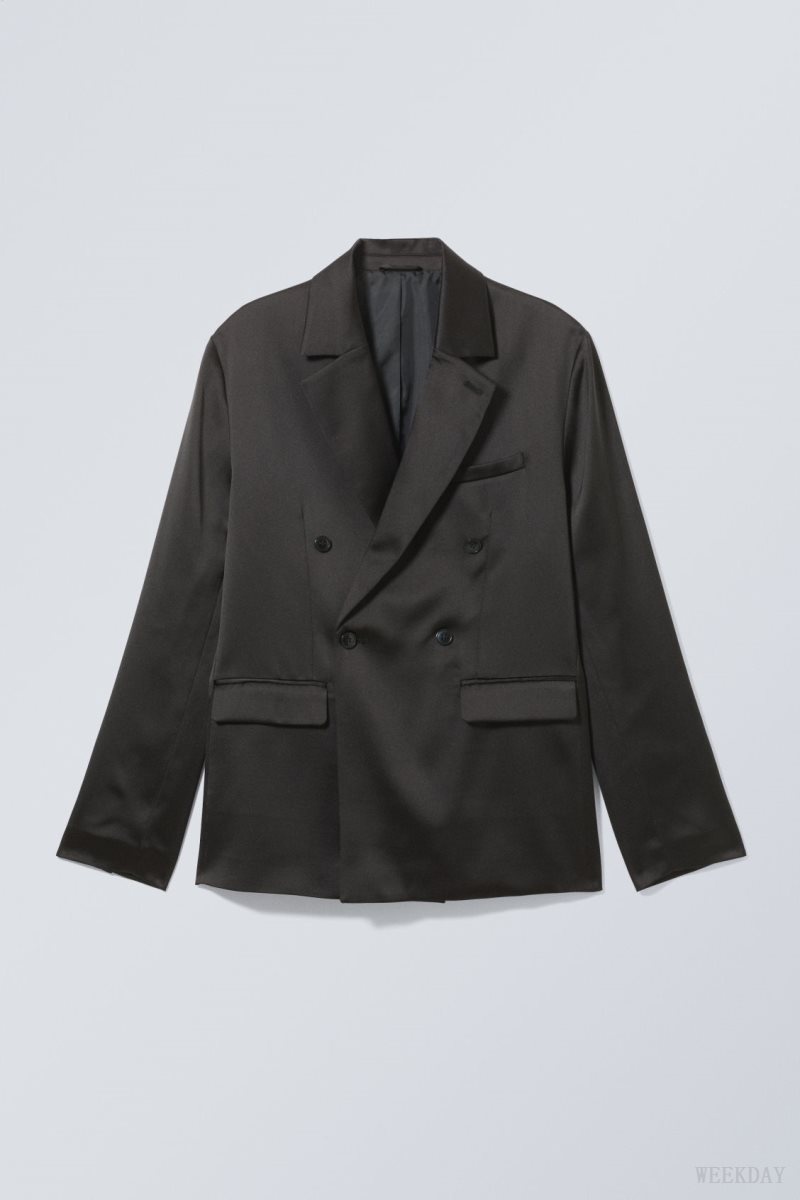 Weekday Roberto Regular Blazer Fekete | DJQU8091