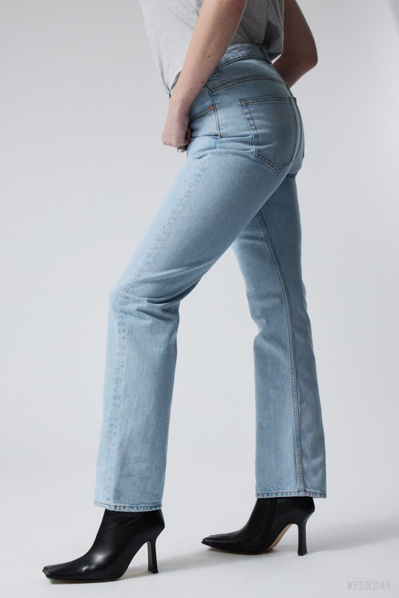 Weekday Rowe Extra High Egyenes Jeans Kék | HPUB5173