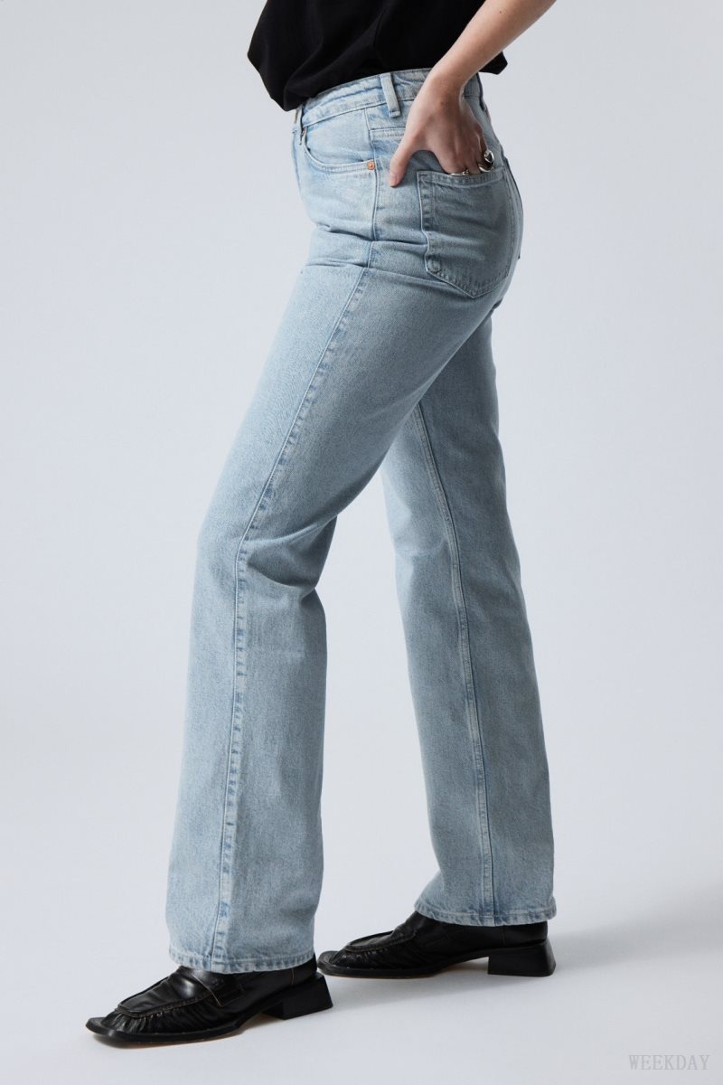 Weekday Rowe Extra High Egyenes Jeans Kék | KEHS2709