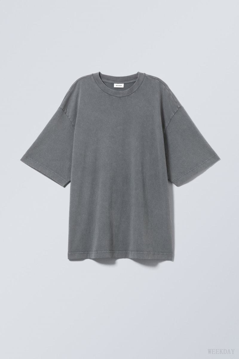 Weekday Soft Oversized T-shirt Kék | MLOJ3015