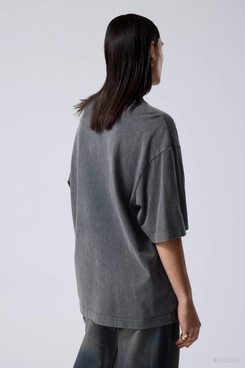 Weekday Soft Oversized T-shirt Kék | MLOJ3015