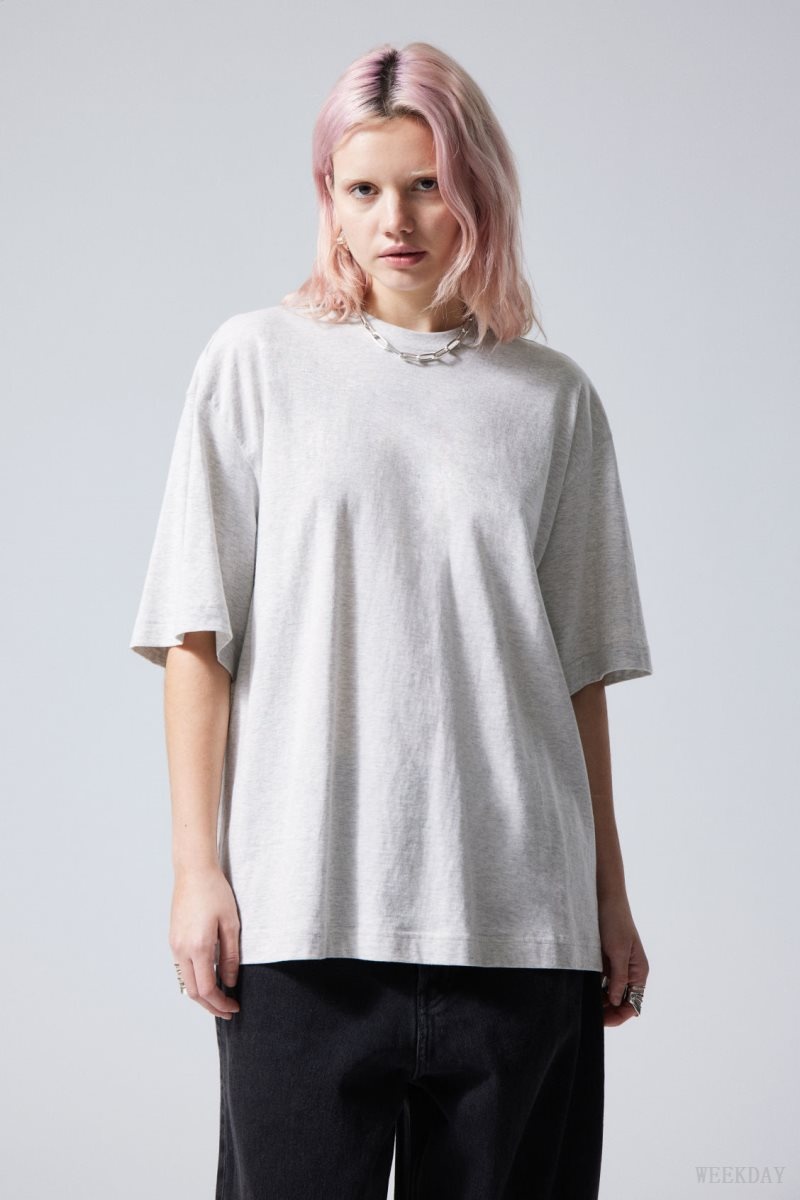 Weekday Soft Oversized T-shirt Világos Szürke | ACVH9565