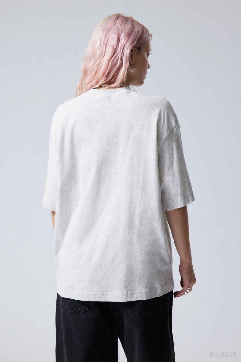 Weekday Soft Oversized T-shirt Világos Szürke | ACVH9565