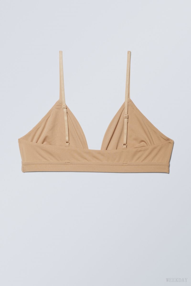 Weekday Soft Triangle Bralette Soul Bézs | XMVB8823