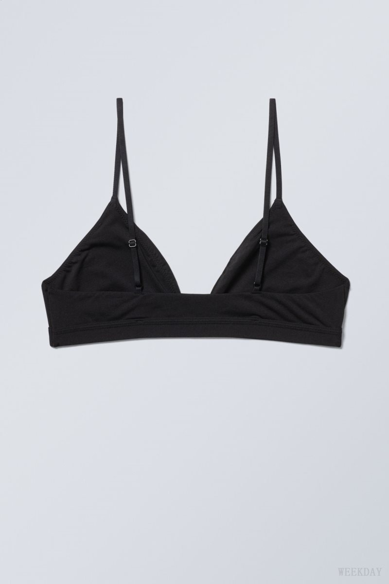 Weekday Soft Triangle Bralette Soul Fekete | FBQB9349