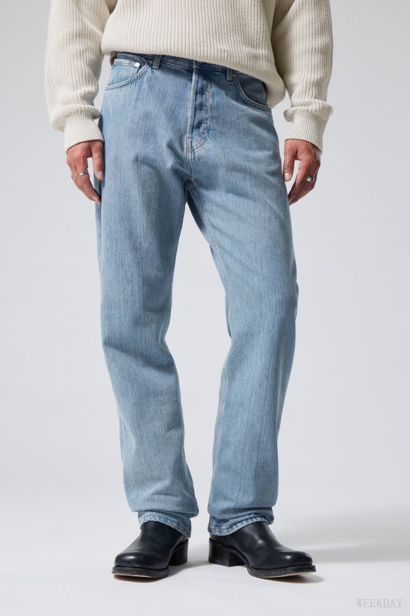 Weekday Space Relaxed Egyenes Jeans Kék | CNKN4785