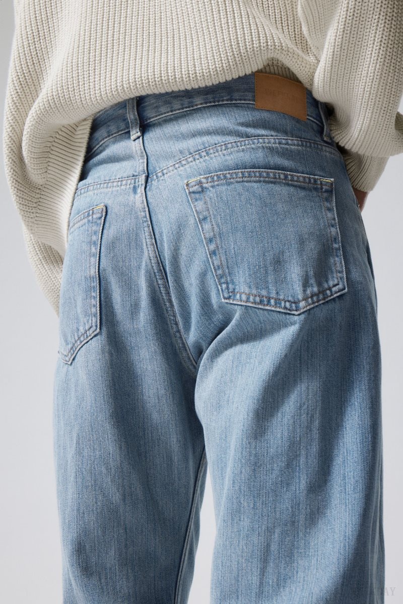 Weekday Space Relaxed Egyenes Jeans Kék | CNKN4785