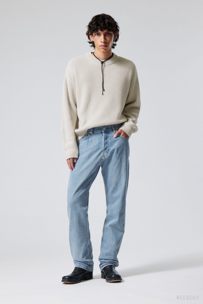 Weekday Space Relaxed Egyenes Jeans Kék | CNKN4785