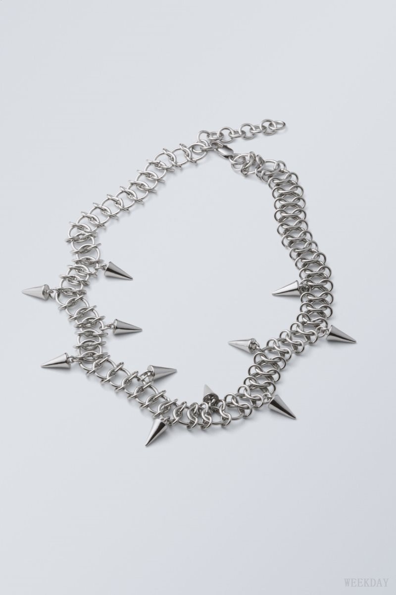 Weekday Spike Necklace Titán | FDFI1033