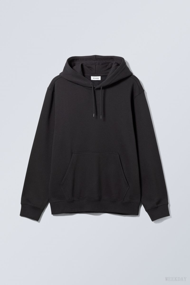 Weekday Standard Midweight Hoodie Fekete | GJFY1430