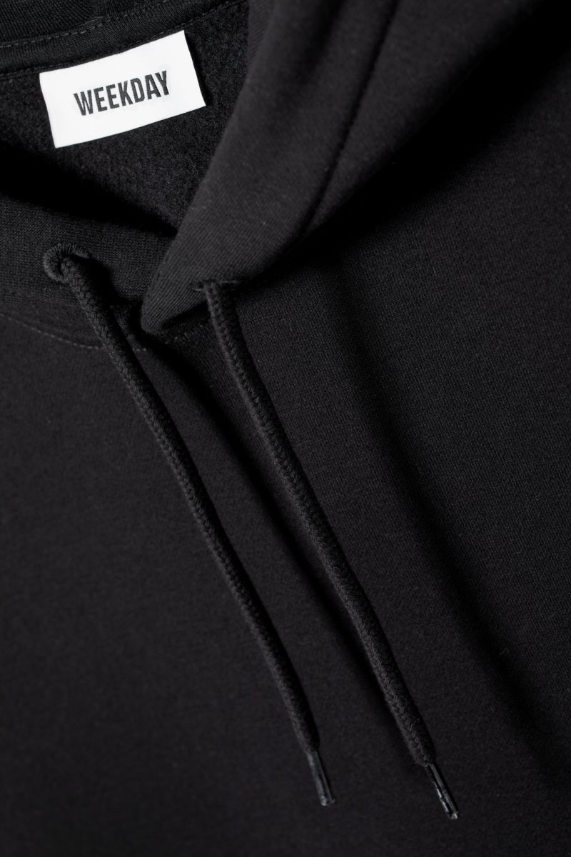 Weekday Standard Midweight Hoodie Fekete | GJFY1430