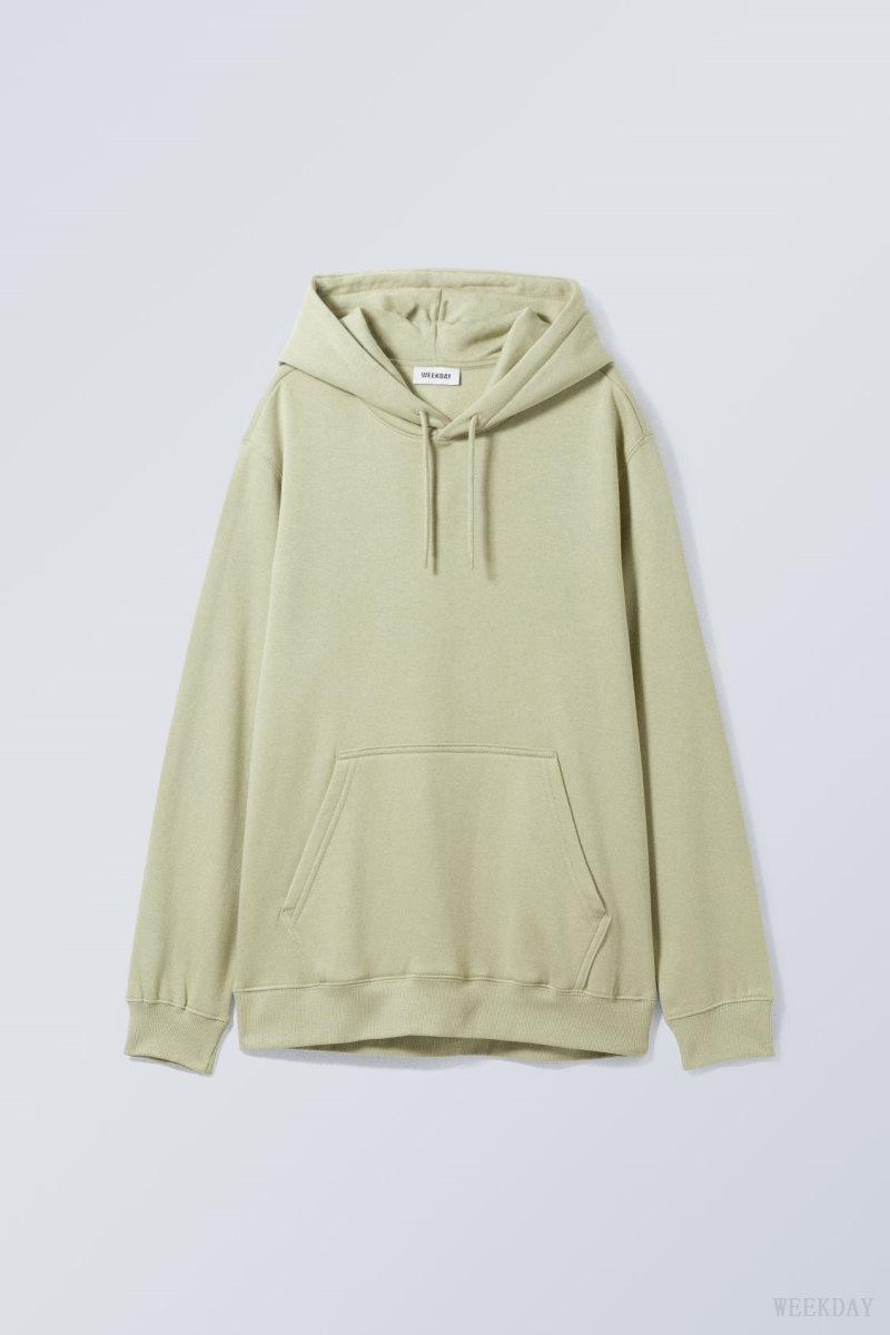 Weekday Standard Midweight Hoodie Világos Zöld | TFLM2145