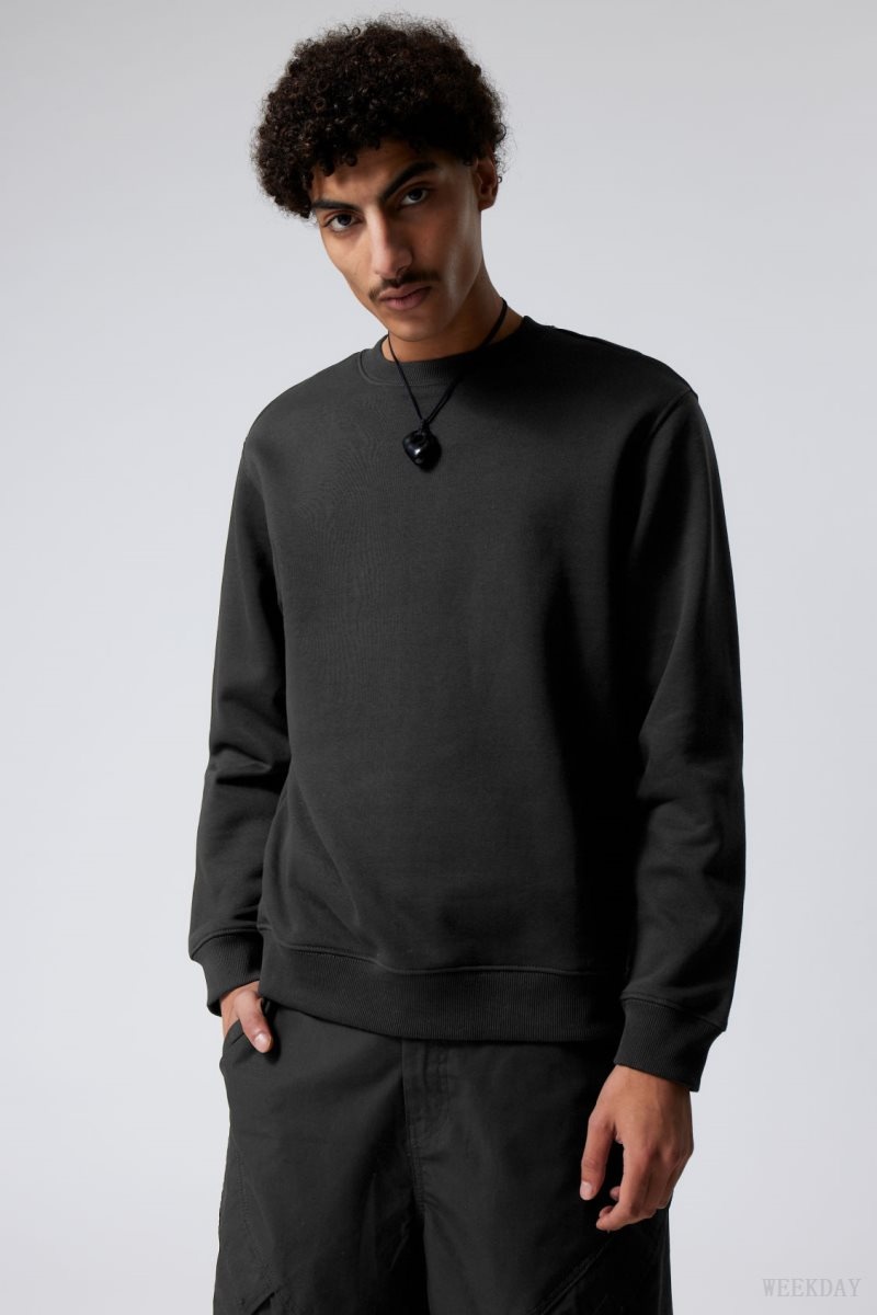 Weekday Standard Midweight Sweatshirt Fekete | QMBC0805