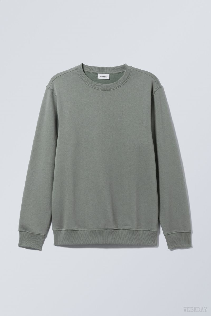 Weekday Standard Midweight Sweatshirt Khaki | GRZC7673