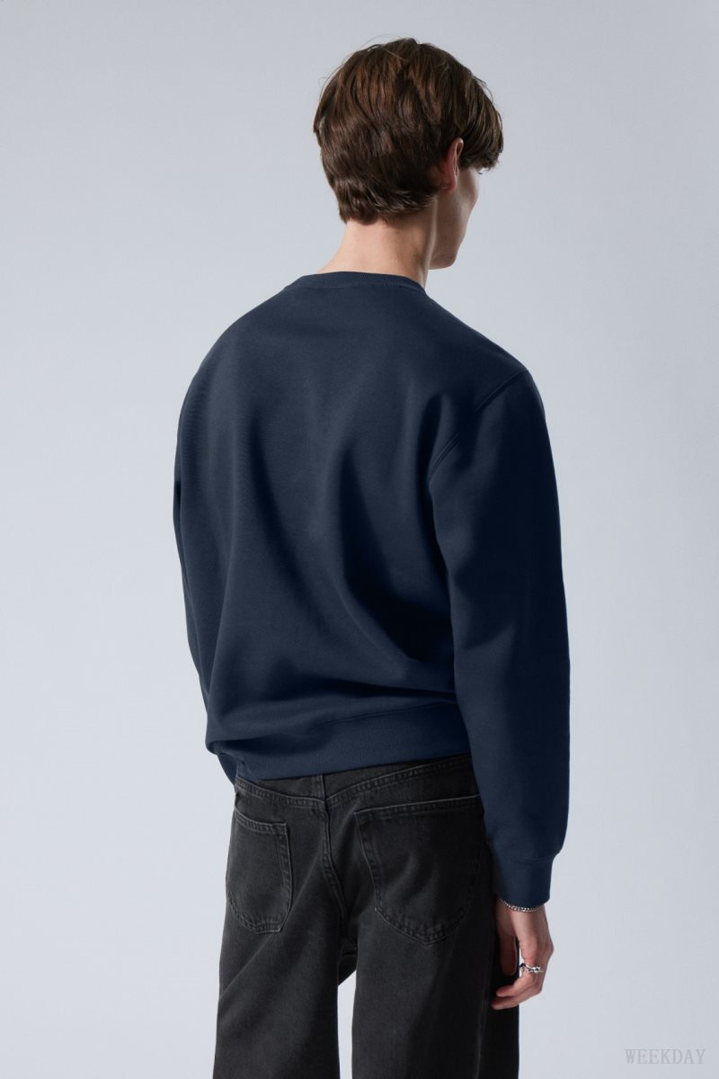 Weekday Standard Midweight Sweatshirt Sötétkék | PHJP4597