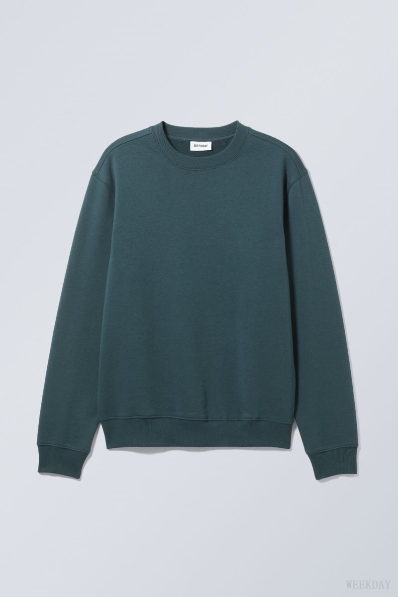 Weekday Standard Midweight Sweatshirt SötétÉgszínkék | HFSG9618